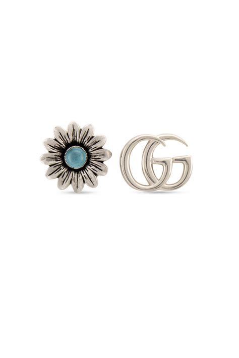 gucci double g flower stud earrings|double g gucci earrings gold.